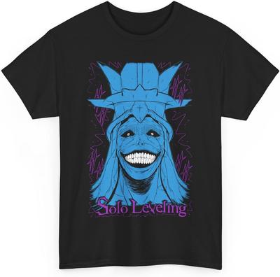Nouveau T-shirt Anime Solo Leveling Statue de Dieu Manches Courtes Coton Harajuku Streetwear Mode Vêtements T-shirt Unisexe