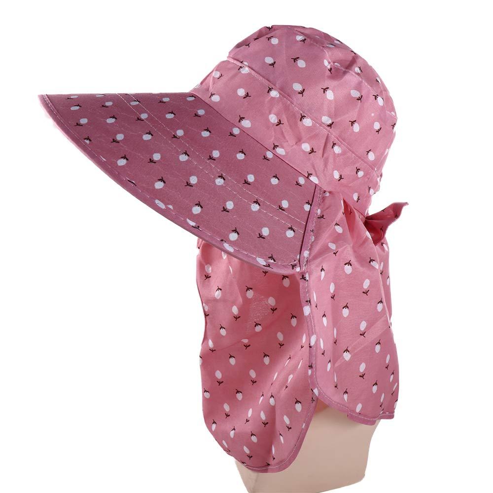 Brim Outdoor Mother Sun Hat Cover Face Women Sun Hat Bucket Hat With Neck Flap Summer UV Protection