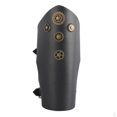 Adjustable Gear PU Leather Wristband Arm Cuff Vintage Gauntlet for Sport Outdoor Activity