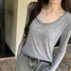 Loose and Lazy Style Ice Silk Thin Long-sleeved Sun Protection Blouse T-shirt for Women Early Autumn New Skin-friendly Temperament Inner Top