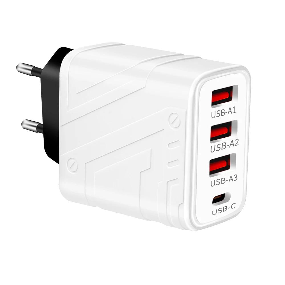 40W Type C USB Fast Wall Charger Multi Port QC3.0 Portable Travel Power Adapter Universal Phone Charger For iPhone Xiaomi Huawei