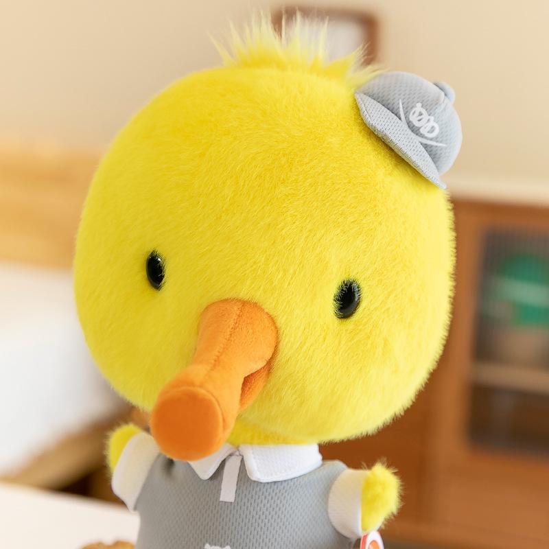 Cartoon Travel Duck Plush Toy Cute Little Yellow Duck Doll with Hat Children Rag Doll Gift