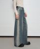 Ledeoli Washed Wide Denim Pants [Blue]