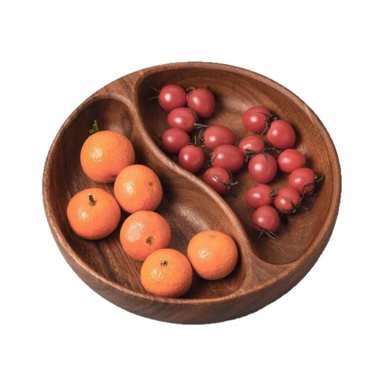 Japanese Style Walnut Acacia Wood Fruit and Salad Bowl Set
