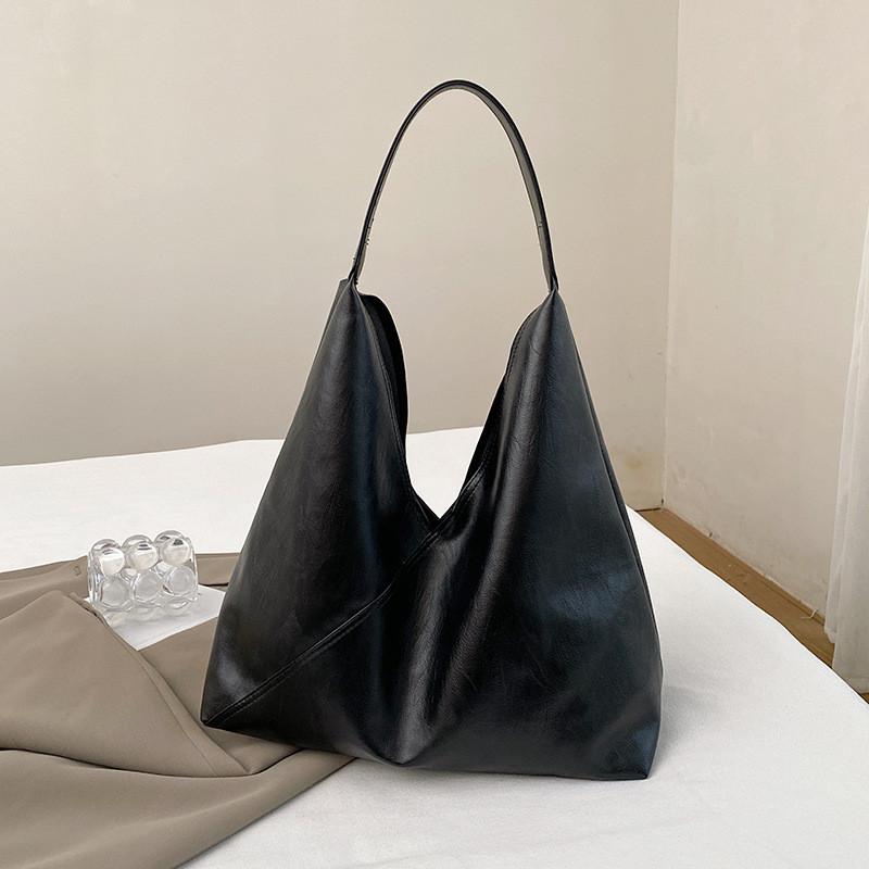 Stylish Black Brown Coffee Pu Large Tote Bag Unique Design For Women