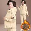 Women's Winter Thick 3 Pieces Sets Vest Warm Outfit Loose Hooded Tracksuit High Waist Pant Suits Plush Lined Sweatshirts Women