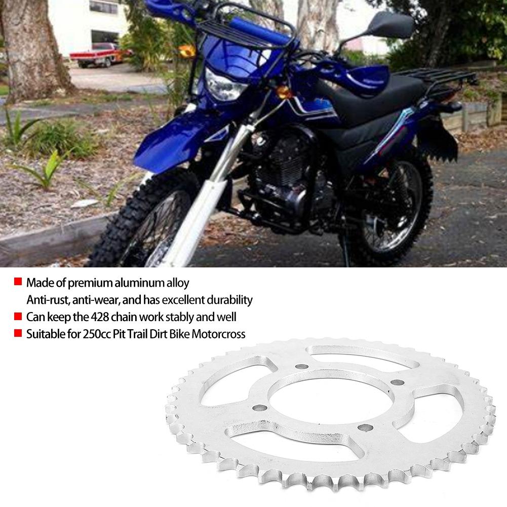 48T Teeth 76mm 428 Chain Aluminum Rear Sprocket Cog Fit for 250cc Pit Trail Dirt Bike Motorcros