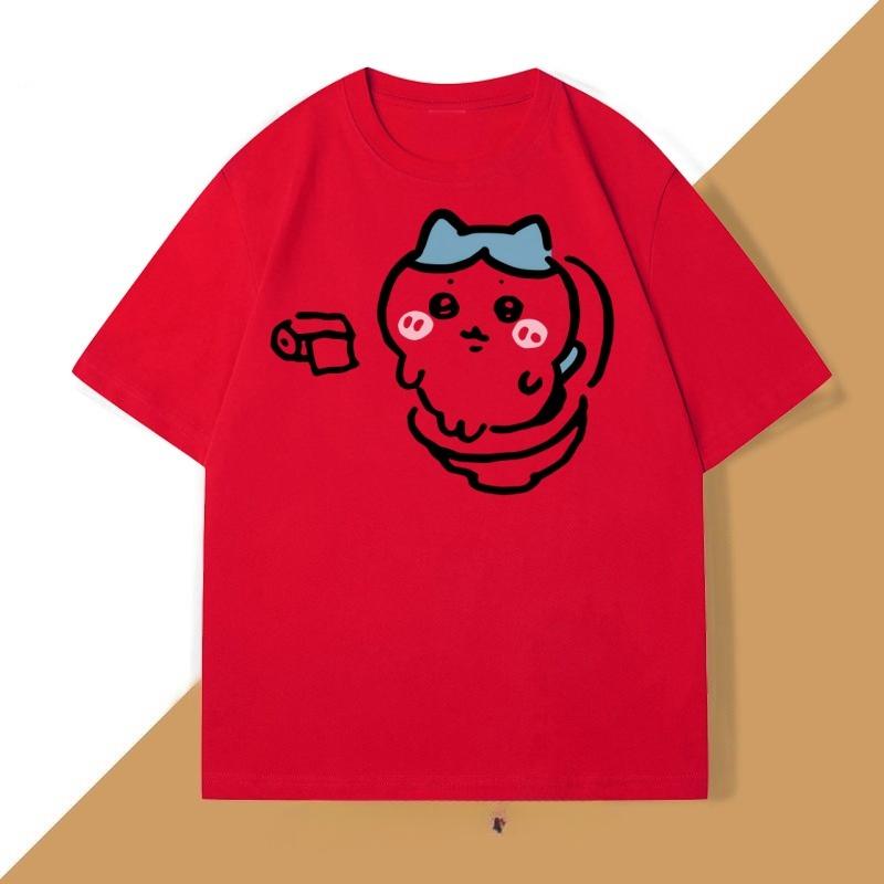 Cute Chiware On The Toilet Tshirt for Unisex Women Funny Cotton Short Sleeve Round Neck Tshirt Humor T Shirt Loose Casual Clothes