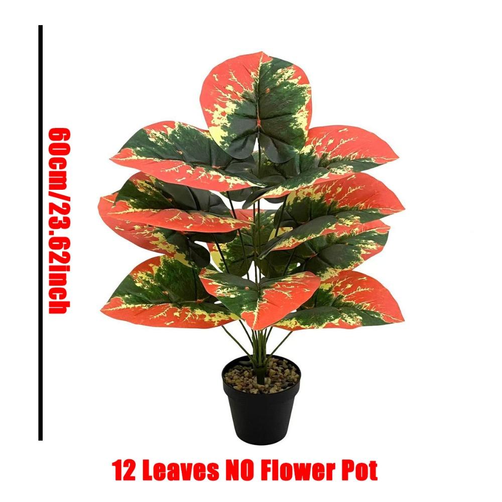

1PC Color Blocking Artificial Tropical Plants with 24Leaves Fake Plant Ornamental Holiday Home Office Outdoor Decoration