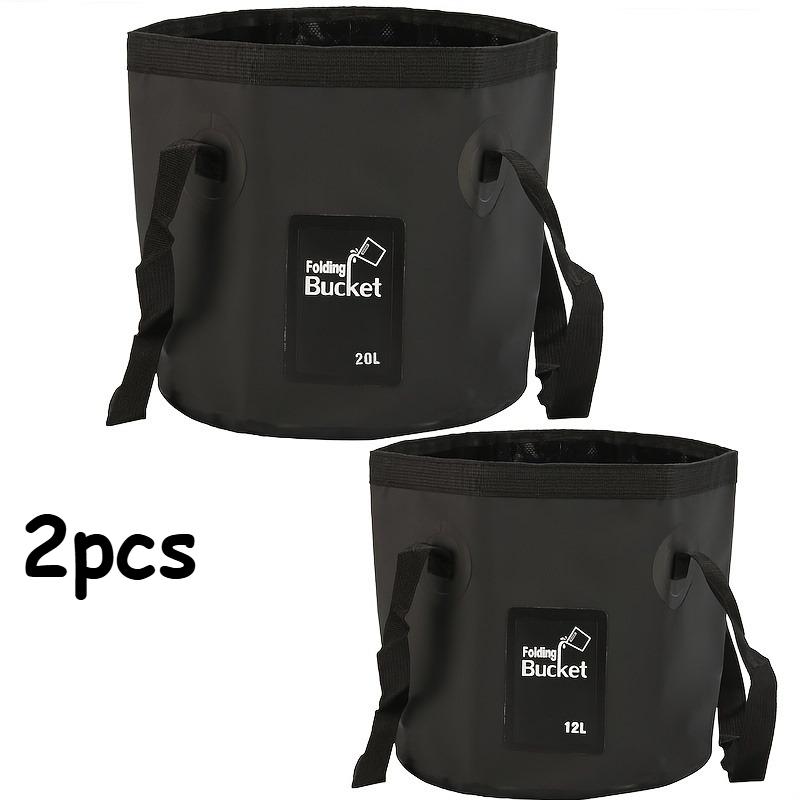 2pcs Collapsible Bucket Camping Water Storage Container Portable Folding Wash Basin For Traveling Hiking Fishing Boating Garden