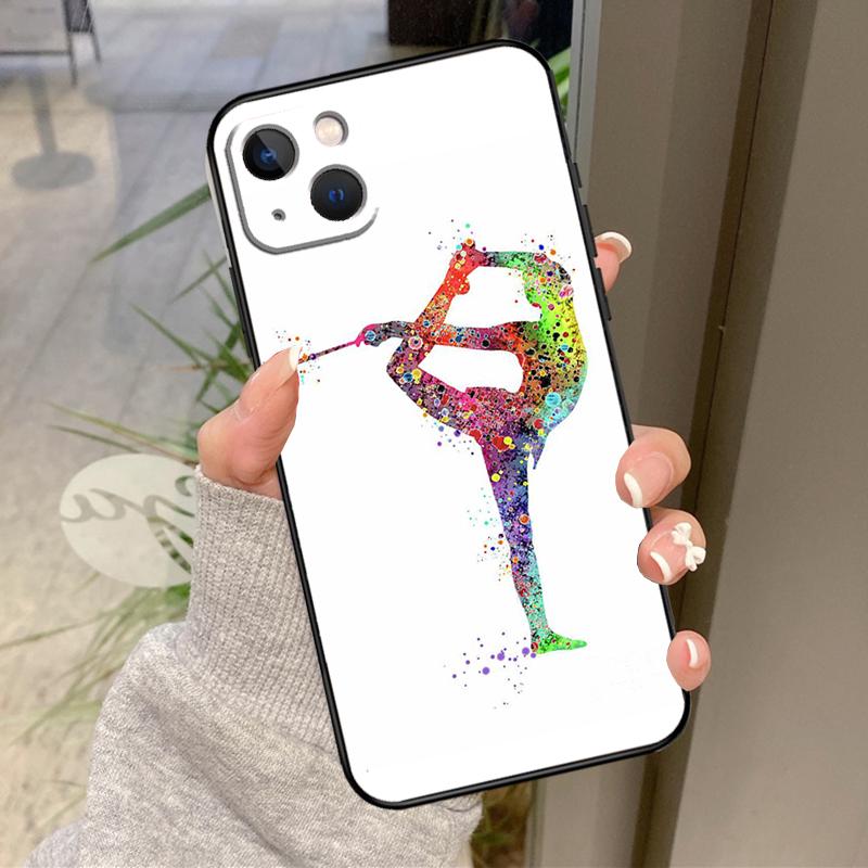 Gymnastics Watercolor Printing Case For iPhone 17 Pro Max 15 14 13 12 11 16 Pro Max Plus 12 13 Mini 16e 17 Air Back Cover