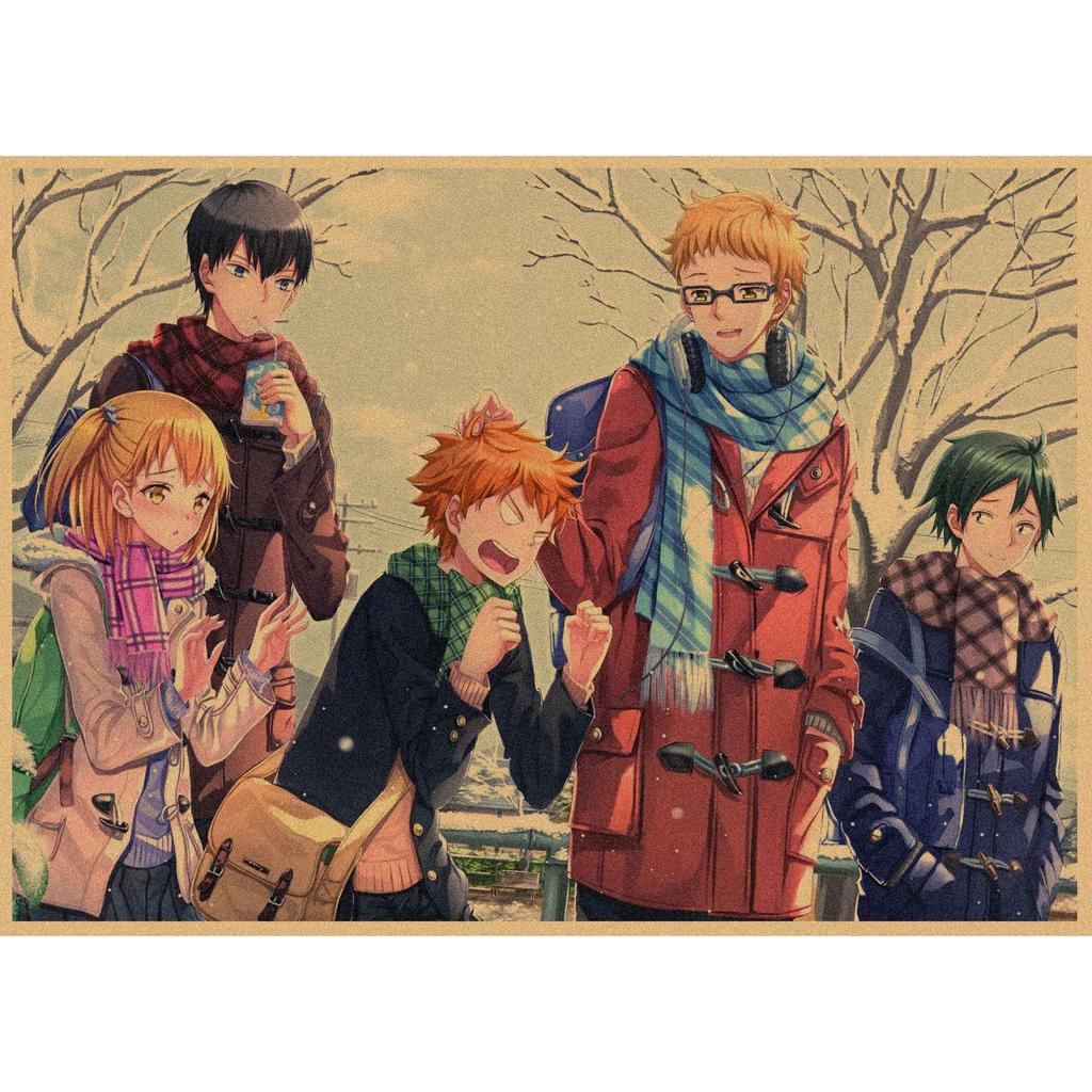 Haikyuu!! Retro Kraft Poster: Hinata Shoyo & Kageyama Tobio Decorative Wall Art