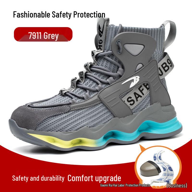 

Shein High-Top Flyknit Men s Protective Boots, Anti-Smash & Anti-Puncture, Comfortable for Long Wear & Mountain Climbing