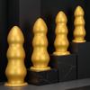 Big Gold Silicone Ribbed Anal Dildo Realistic Penis Sex Toy for Couples Fisting Big Dick BDSM