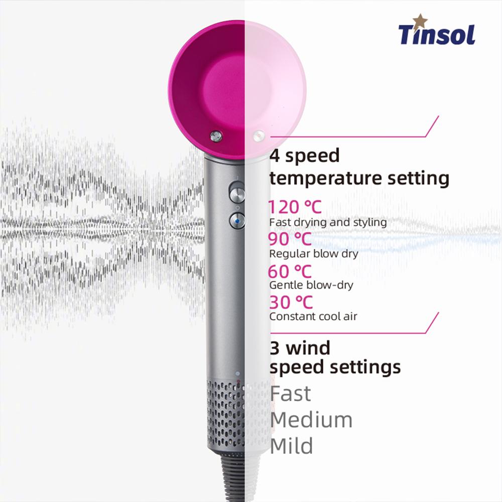 Tinsol Professional Super Hair Dryer Personal Hair Care Styling Negative Ion Tool Salon Constant Electric Leafless Hair Dryers
