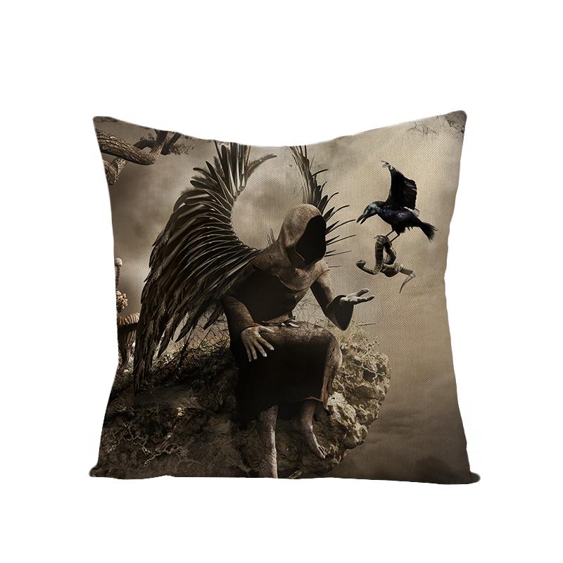 Old Castle Dragon Boat Moon Pumpkin Cushion Cover Horror Pattern Sofa Throw Pillows Living Room Halloween Decorative Pillowcase