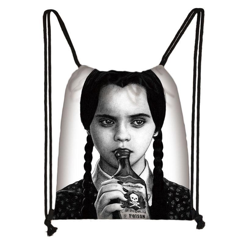 Mittwoch Die Addams Family Turnbeutel mit großer Kapazität Schultasche Reisetasche Kinder