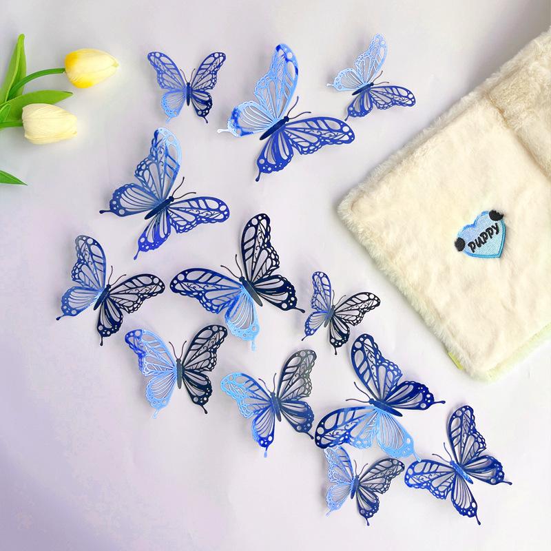 12pcs 3D Butterfly Wall Decor 3 Sizes, Butterfly Decorations for Butterfly Birthday Party Cake Room Decorations