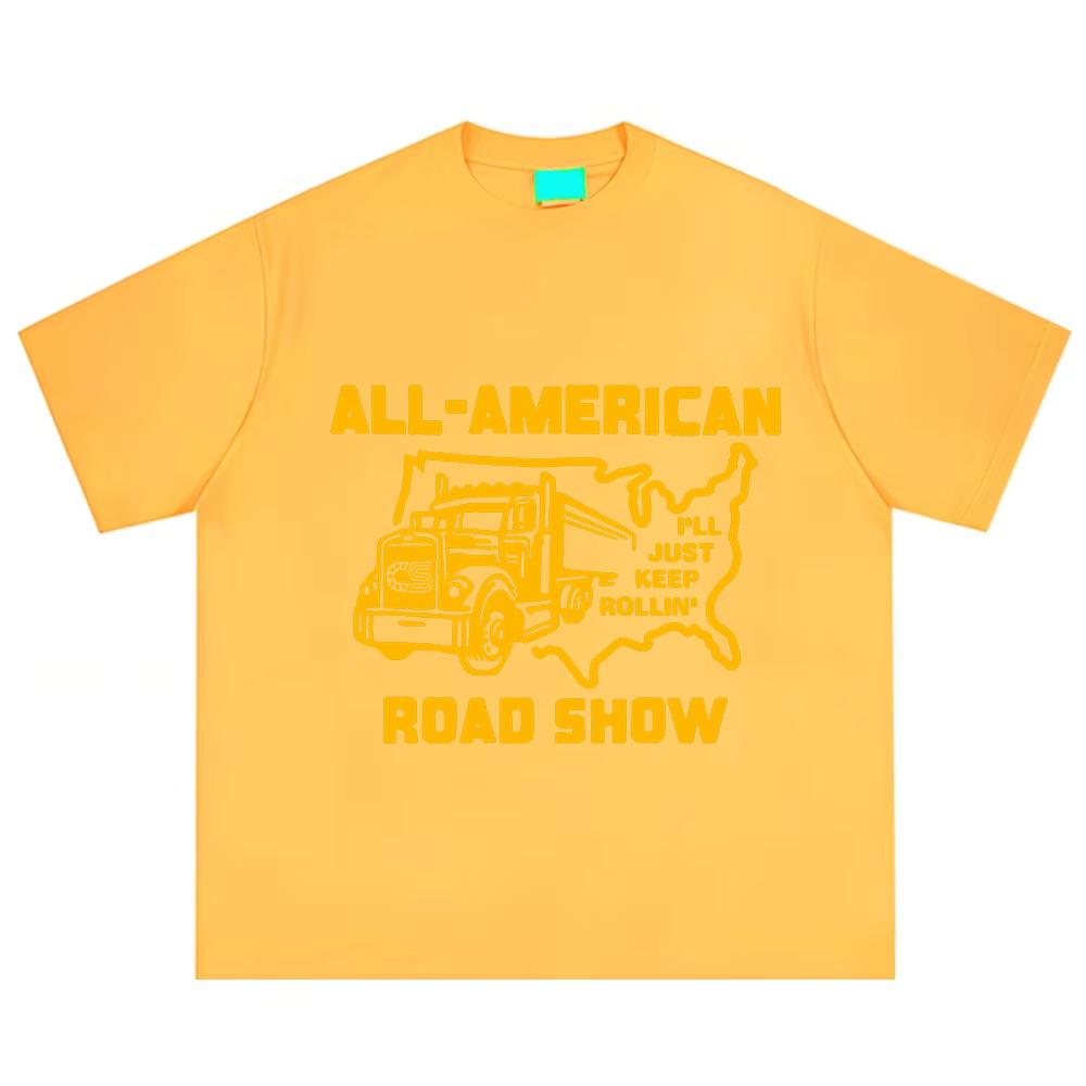 All-American Road Show Print T-shirt CHRIS STAPLETON Rock Band Design Tshirts Short Sleeve Cotton Male T Shirt Unisex Streetwear