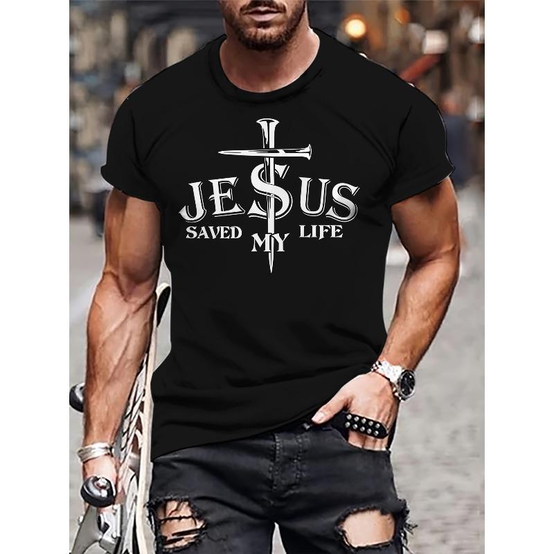 

European Size Pearson Men S Summer Print Fashion T-Shirt S чёрный