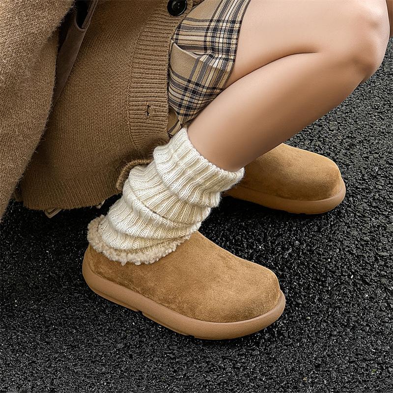 

Низкие хлопковые ботинки, маленькие картофелины 2024 новые зимние бархатные теплые зимние ботинки, туфли Boken с одной педалью 24105-P 40