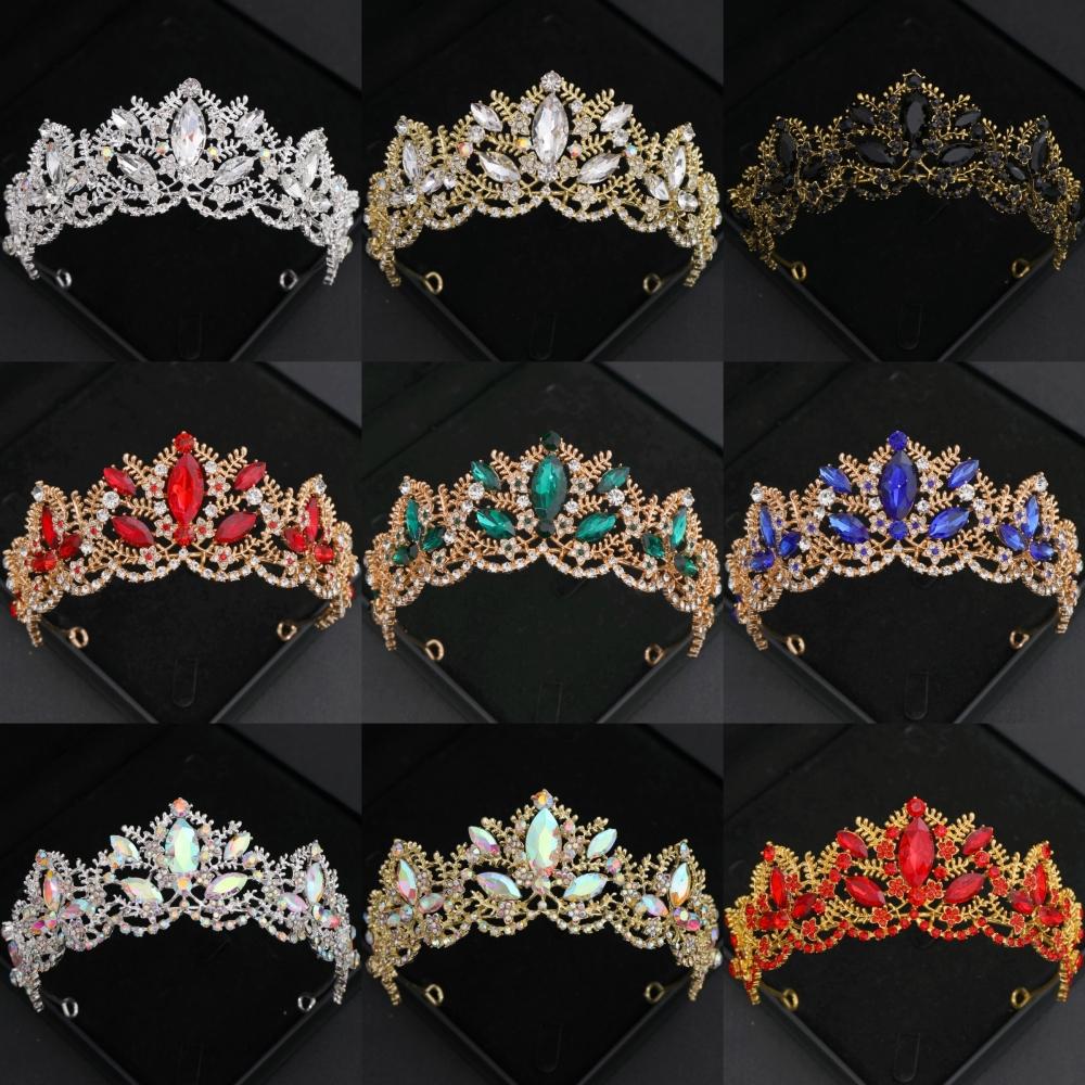Baroque Crystal Tiaras and Crowns for Women Rhinestone Prom Diadem Headband Bridal Wedding Hair Accessories Jewelry Crown Tiara