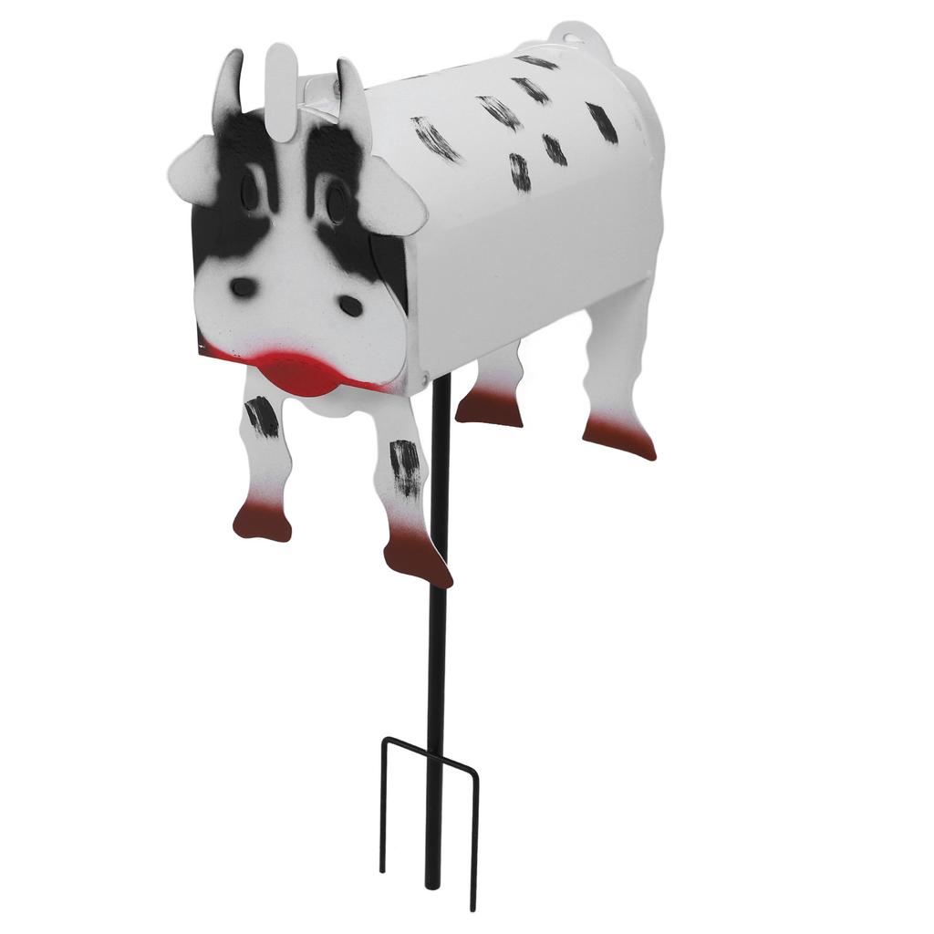 Cow Mailbox Cute Sunproof Colorfast Ample Inner Space Cow Letter Box Cover for Outdoor Yard Decor