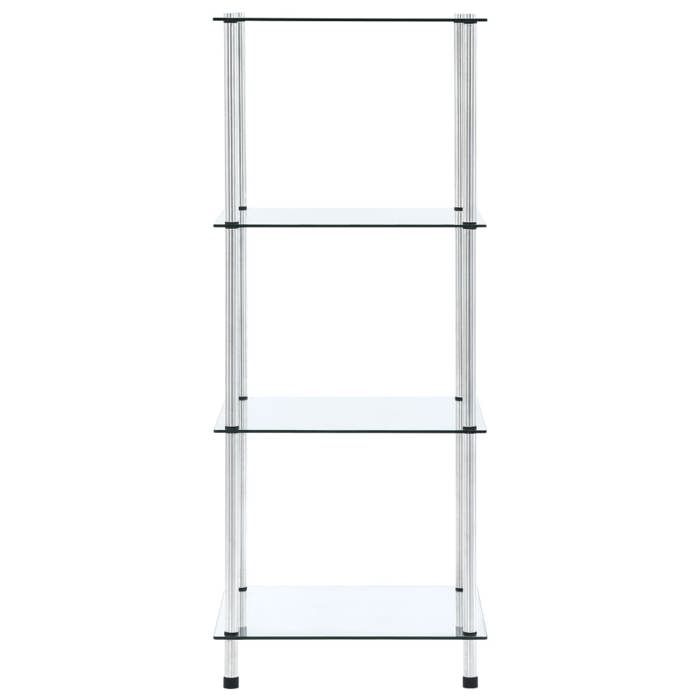 VidaXL Étagère 4 niveaux Transparent 40x40x100 cm Verre trempé 249505