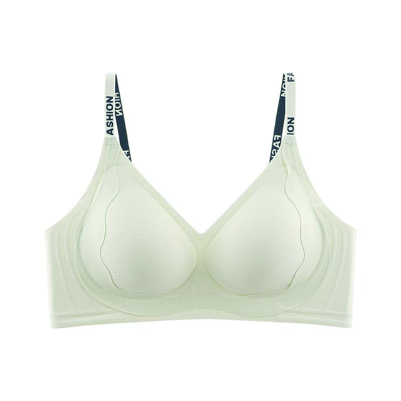 Summer Thin Ice Silk Seamless Mesh Breathable Underwear Women's Jelly Soft Support Comfortable Adjustment Girl Bra Cover