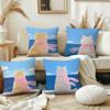 Cartoon Pink Scarf Kitten Cute cushion cover Pillow Cover Decoration Room Home Sofa living Office Car Nordic Simplicity