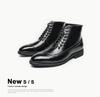 Botas de Cuero Altas Estilo Británico para Hombre Tallas Grandes de Otoño