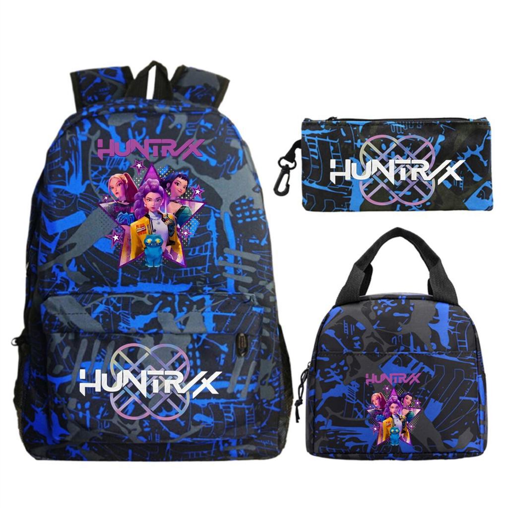 Kpop Demonunters Peripheral Children'S Backpack Elementary And Secondary School Bag Three-Piece Set