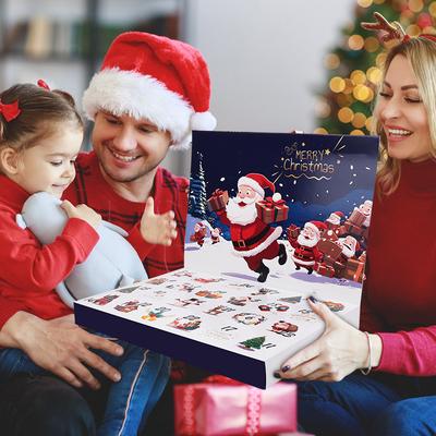 Leere Adventskalenderbox 2025 mit 24-tägigem Countdown, befüllbar, ideal als Geschenkbox für Weihnachten, Silvester, Partys, Kinderüberraschung oder zum Selbermachen