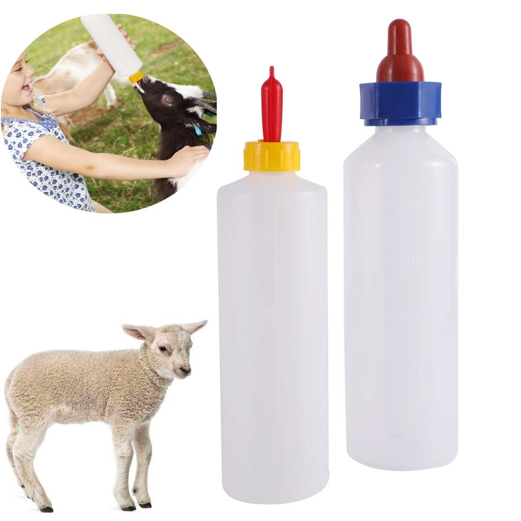 1Pc Lamb Milking Feeding 400ML/500ML Capacity Bottle With Soft Rubber Nipple Pacifier for Piglet Sheep Goat Farm Animals Drinker