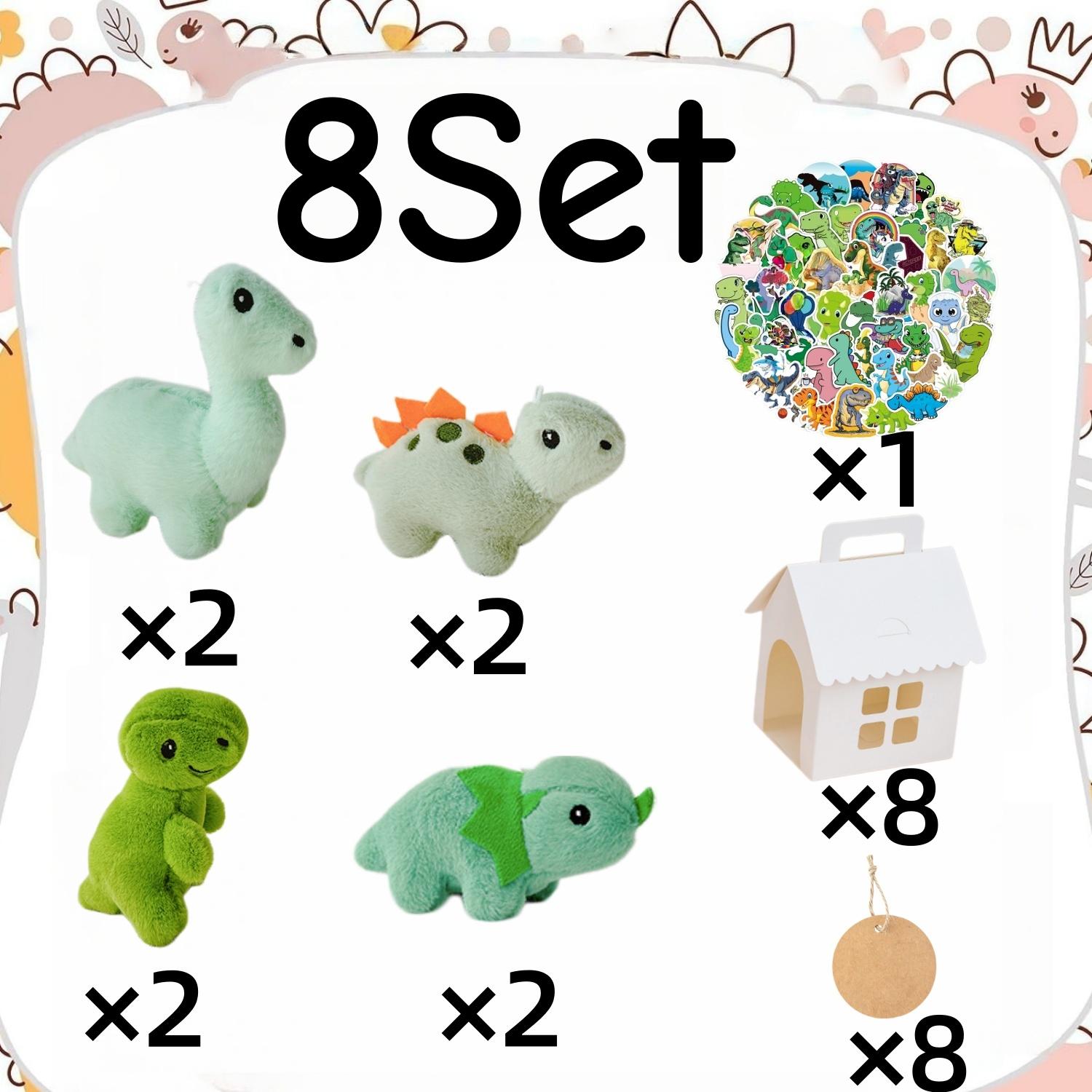 8-24Set Adopt a Dinosaur Party Favors Mini Dinosaur Stuffed Animals With Sticker Dinosaur Plushies Gift For Birthday Party Favor