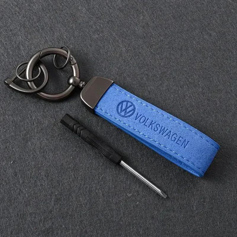

2025 Hot Suede Car Keychain for Volkswagen Passat Santana Touareg Tiguan Golf Bora Jetta Mk6 Beetle Scirocco Sagitar Key Ring Pe