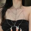 Lightweight Chest Jewelry Cubic Zirconia Chain Necklace Women Sexy Bikini