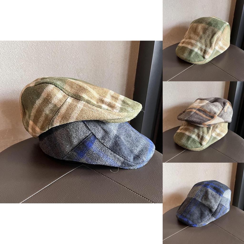 Autumn Winter Plush Blend Newsboy Hat With Short Brim And Warmth For Casual Wear Men Women