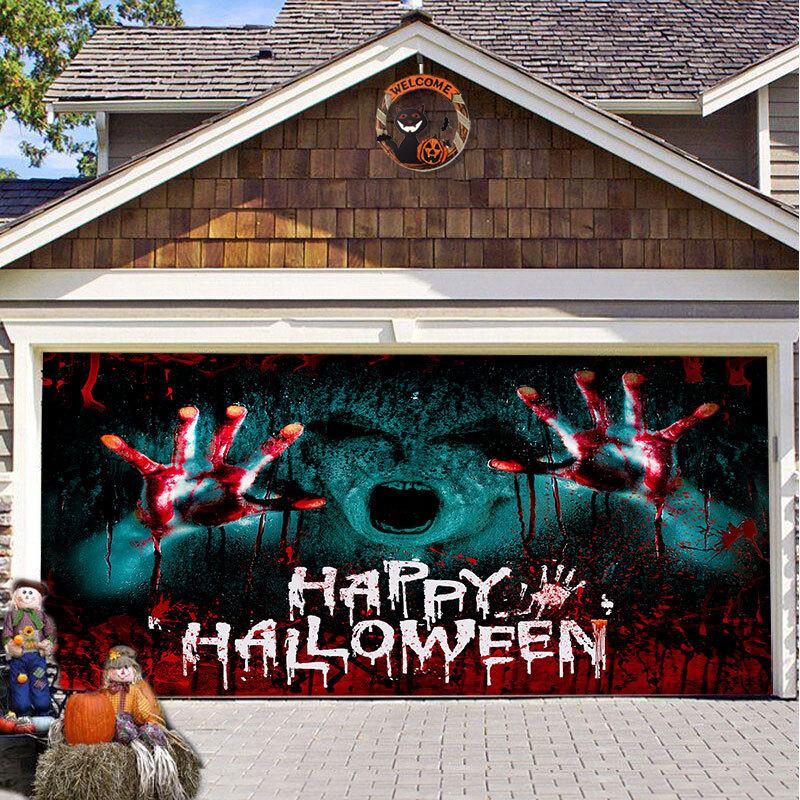 385. Halloween Garage Door Banner Background Cloth Banner Halloween Party Decoration