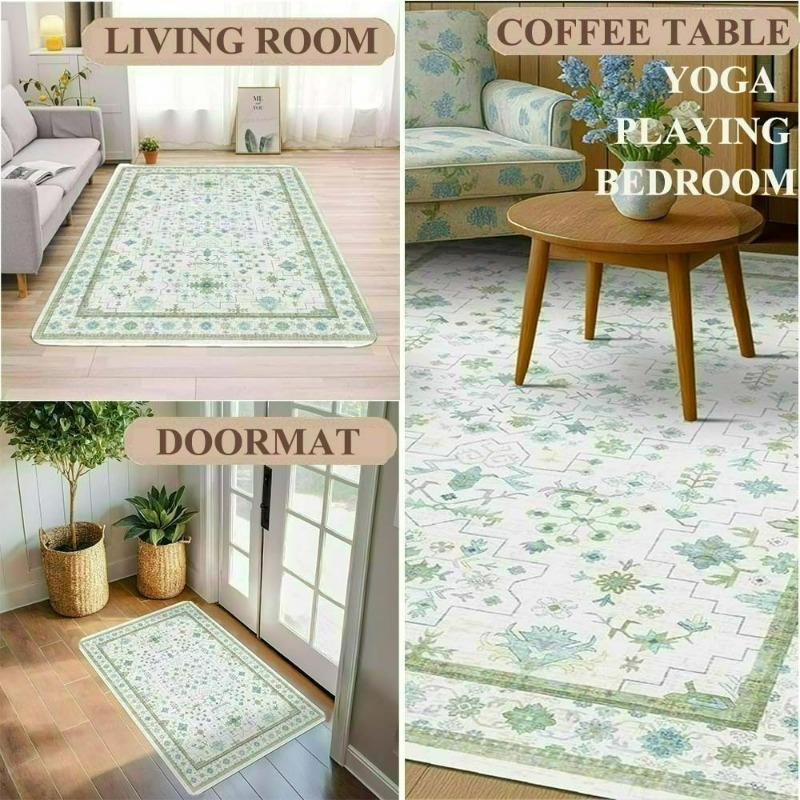 black Cat Mushroom Floral Rug Non Slip Soft Living Room Carpet Animal Print Mat Bedroom Floor Playroom Gothic Indoor Decor Rug
