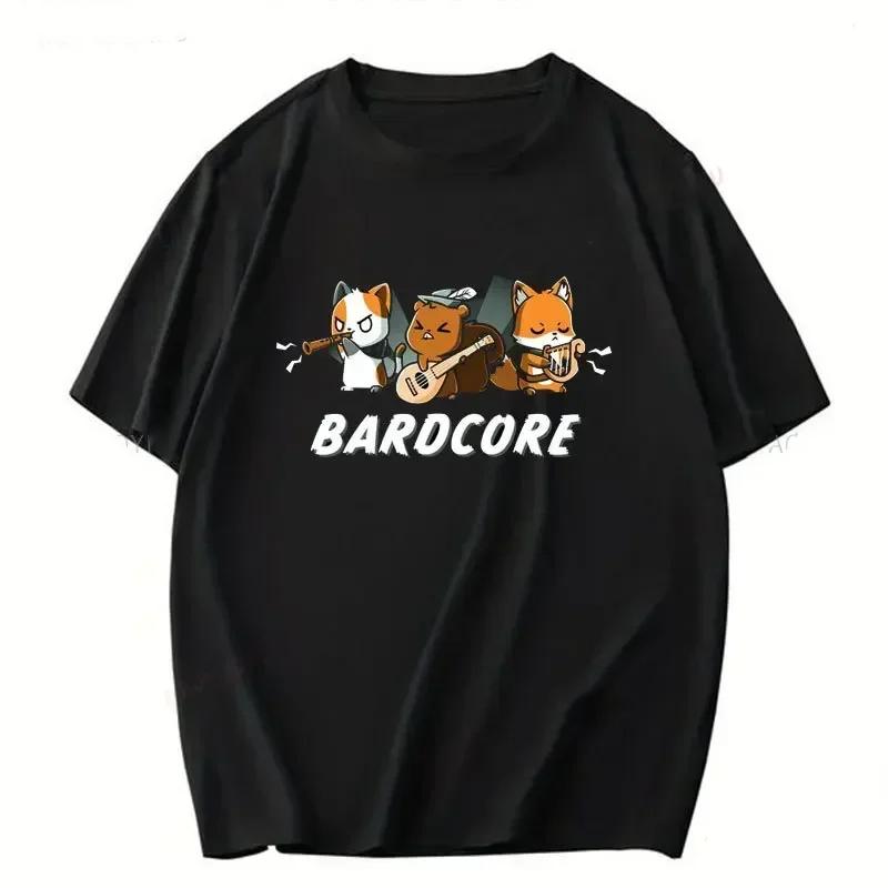 T Shirt Cats Playing Dungeons and Dragons Present Funny Tshirt Summer Short-sleev WomesT-Shirt