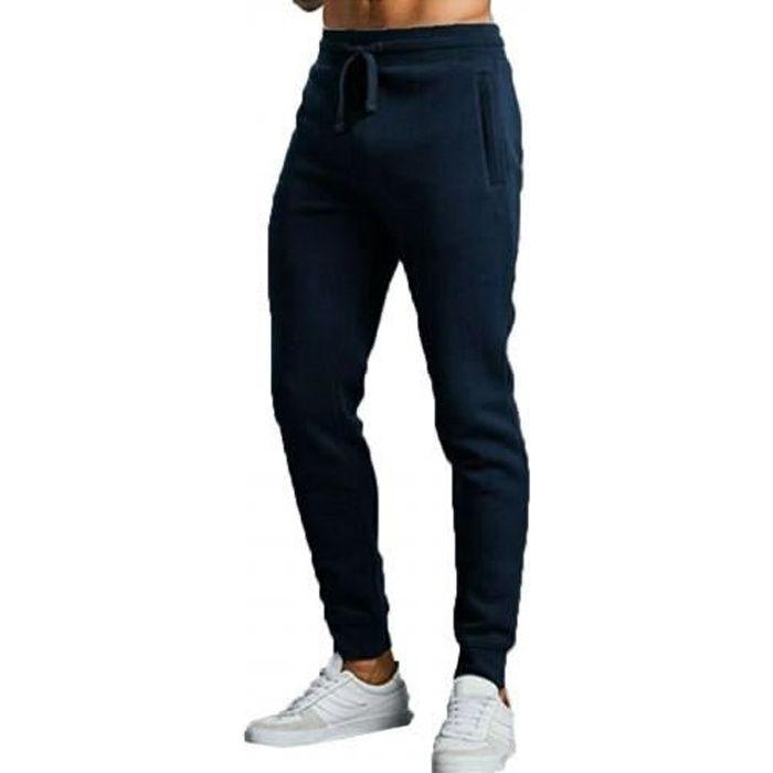 Men's Jogging Pants with Side Pockets In Navy Blue -