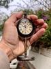 Antique Brass Pocket Watch Desk Clock  Roman Numeral Table Decor