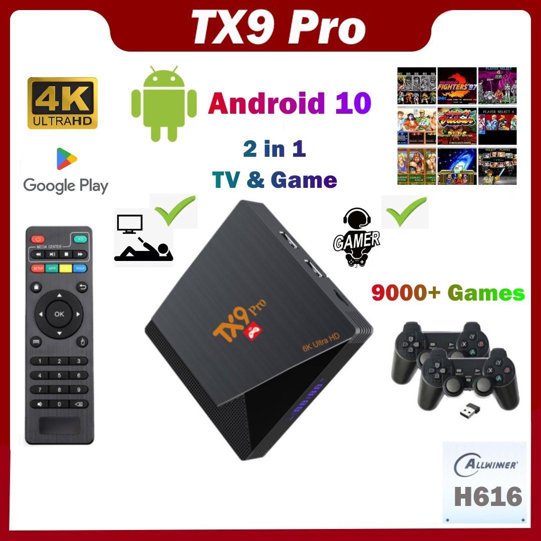 

ТВ-приставка TX9 Pro Android 10.0 H616 Smart TV Box 4K Ultra HD Wi-Fi 1 ГБ ОЗУ 8 ГБ Медиаплеер 2 в 1 Ретро игровая консоль Ретро телеприставка