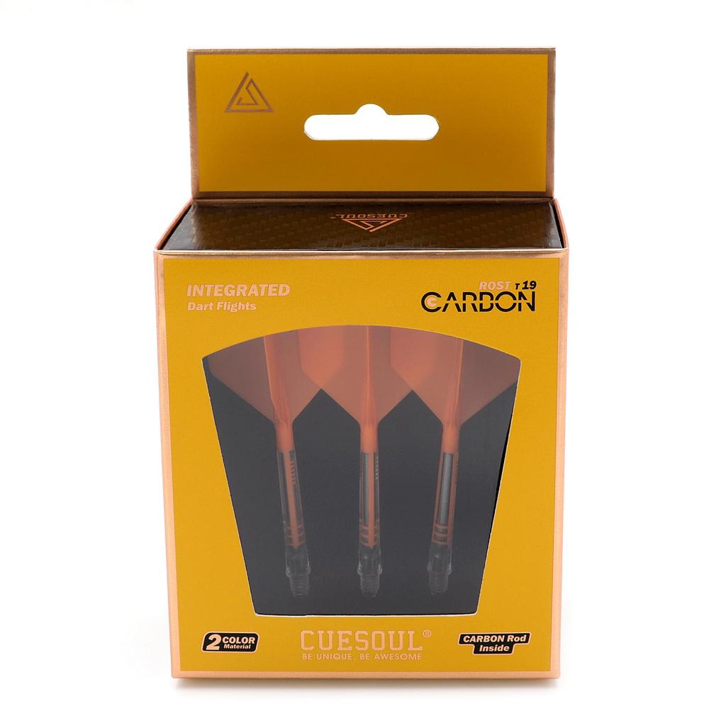 CUESOUL ROST AK57 T19 Carbon Fiber Rod with Integrated Flights, Big Wing Shape, Set of 3 (CS-AK5710-12)