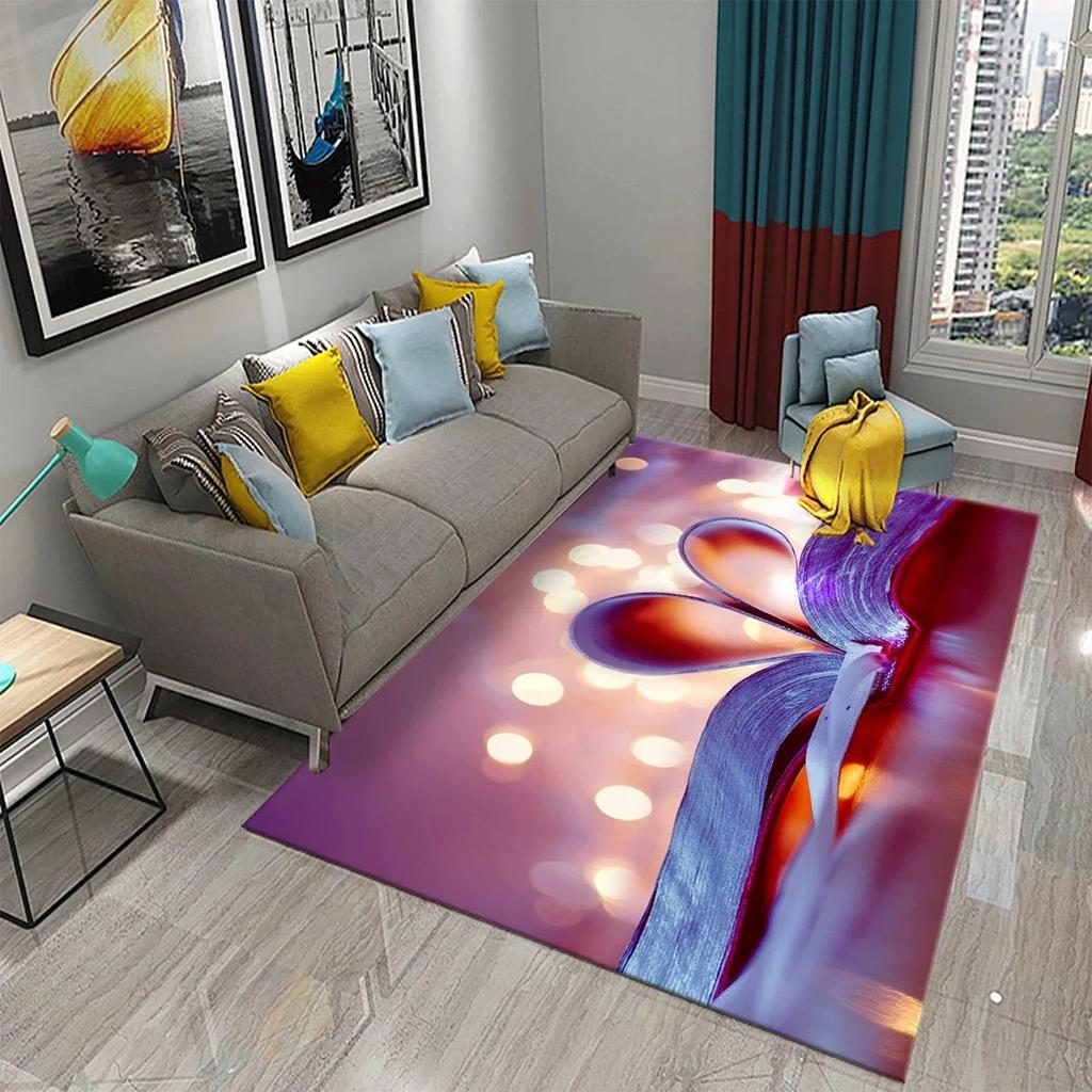 3D Buntes Herz Liebe Muster Teppich Badezimmer Anti-Rutsch Bodenmatte Teppich Teppich Wohnzimmer Schlafzimmer Eingang Fußmatte Dekor