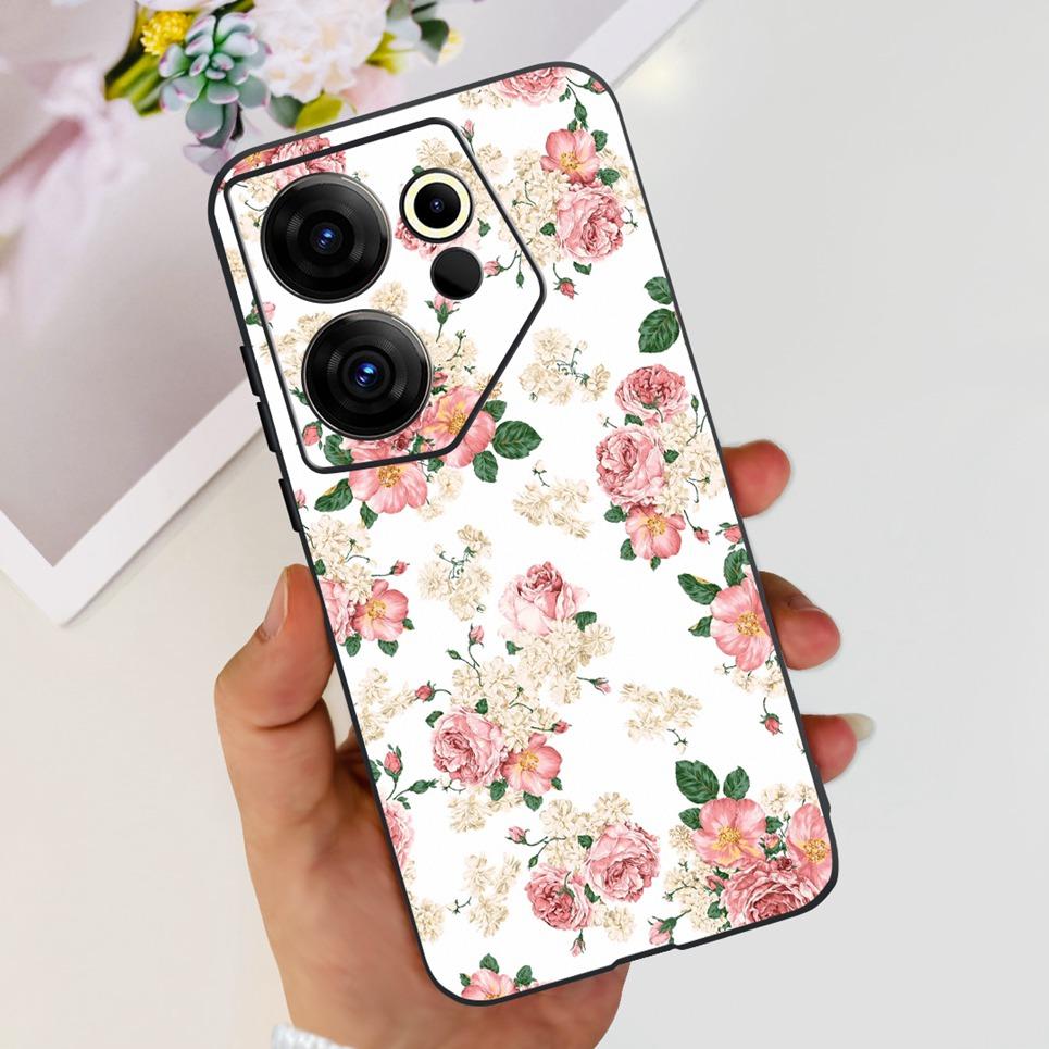For Tecno Camon 20 20 Pro 4/5G 20s Pro 20 Premier Butterfly Flower Colorful Girly Funda Transparent Soft TPU Silicone Back Cover