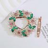 Women Scarf Fastener Sparkling Rhinestones Leaves Flower Shape Scarf Button Suits Coats Bags Scarves Badge Versatile Accessory