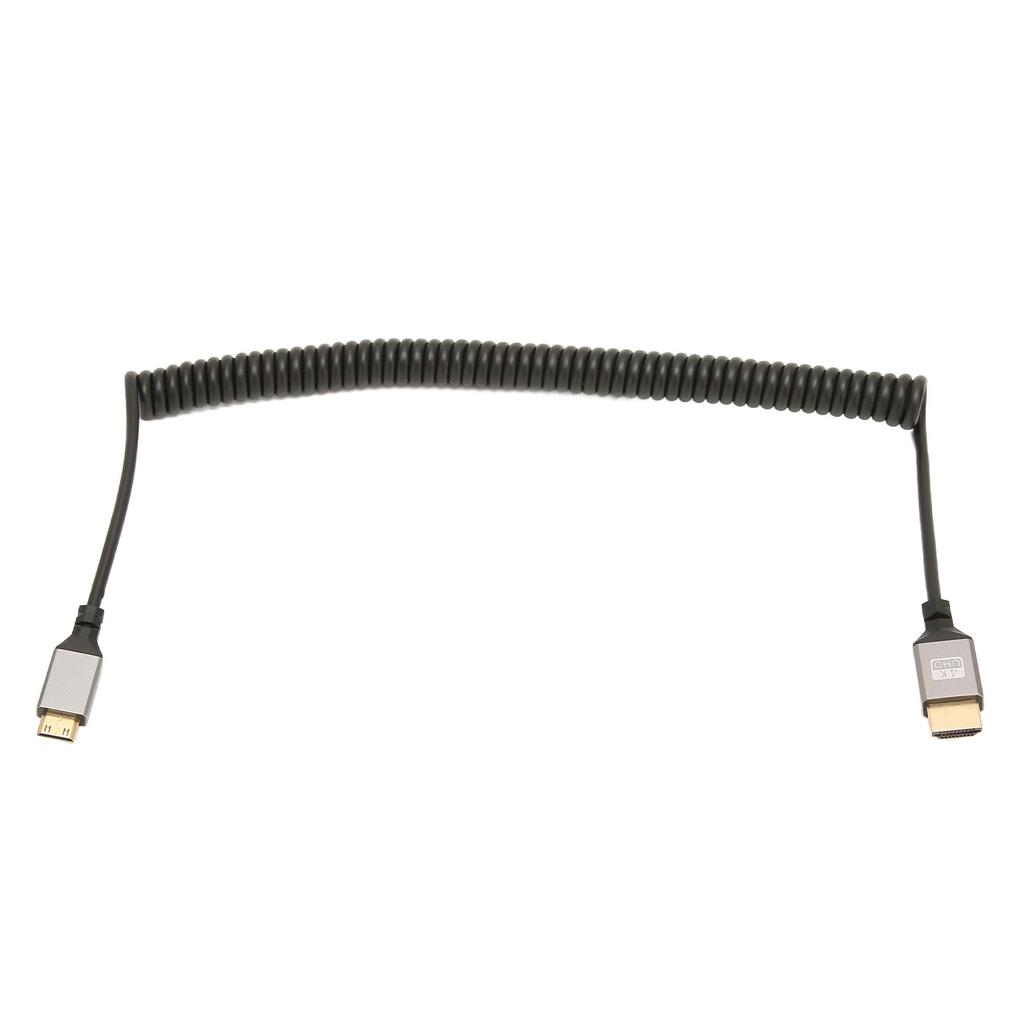 Mini HD Multimedia Interface Spring Adapter Cable 4K 60Hz 18 Gbps Extension Cable for Tablet Camera TV Monitor Mini