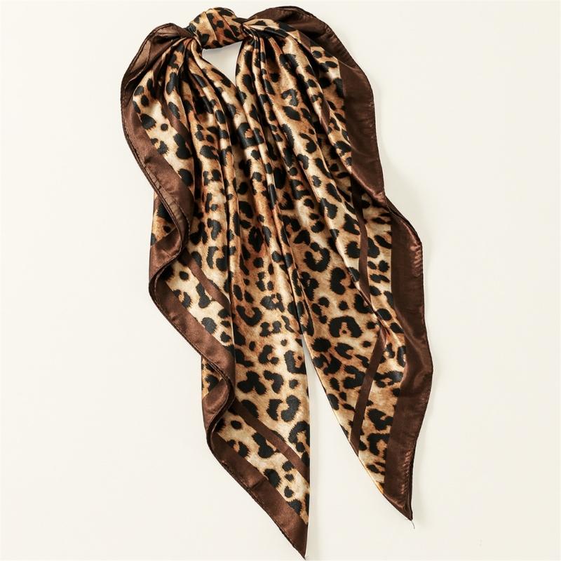 Stylish Leopard Print Sun Protective Lightweight Shawl Shoulder Wrap Scarf For Outdoor Beach Music Festivals